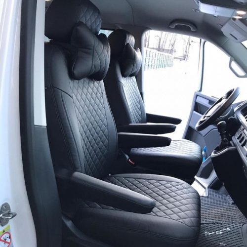 Citroen Crosser Jeep seat covers in anthracite with leatherette trim – 2 fronts