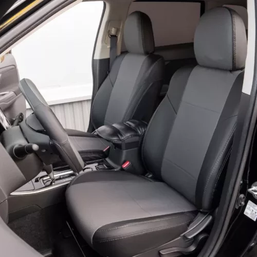 Ford Ranger Jeep seat covers in anthracite with leatherette trim – 2 fronts