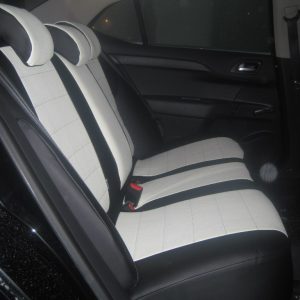 Nissan Navara Jeep seat covers in anthracite with leatherette trim - 2 fronts