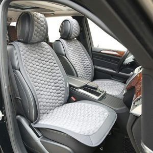 Mitsubishi Pajero Jeep seat covers in anthracite with leatherette trim - 2 fronts
