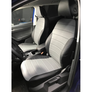 Ford Maverick Jeep seat covers in anthracite with leatherette trim - 2 fronts