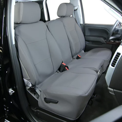 Vauxhall Frontera Jeep seat covers in anthracite with leatherette trim – 2 fronts