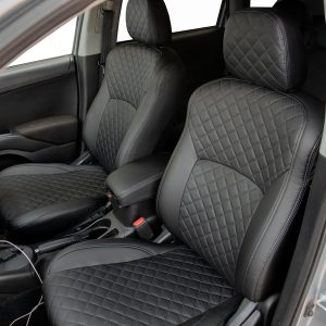 Citroen Crosser jeep seat covers anthracite cloth fabric with red bolsters- 2 fronts