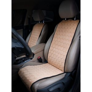 Mitsubishi Pajero jeep seat covers anthracite cloth fabric with red bolsters- 2 front