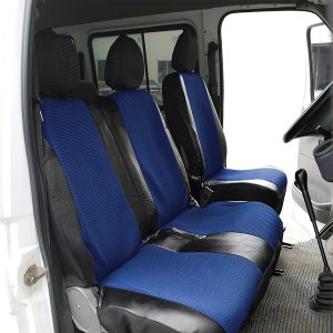 Isuzu Rodeo Denver Jeep seat covers in anthracite with leatherette trim - 2 fronts