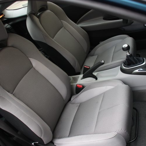 Honda CRZ jeep seat covers anthracite cloth fabric with red bolsters- 2 fronts