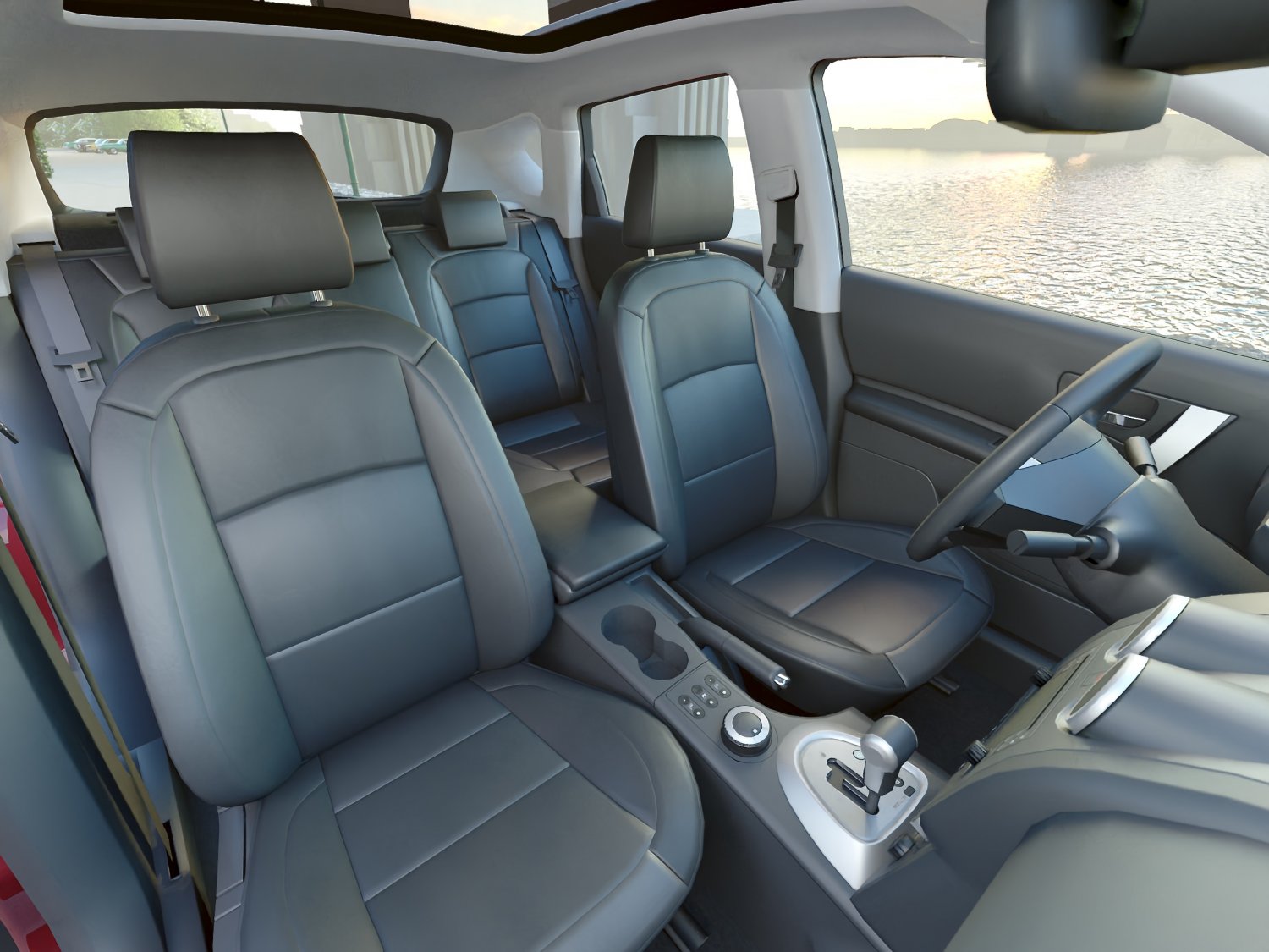 Ford Kuga Jeep seat covers in anthracite with leatherette trim - 2 fronts